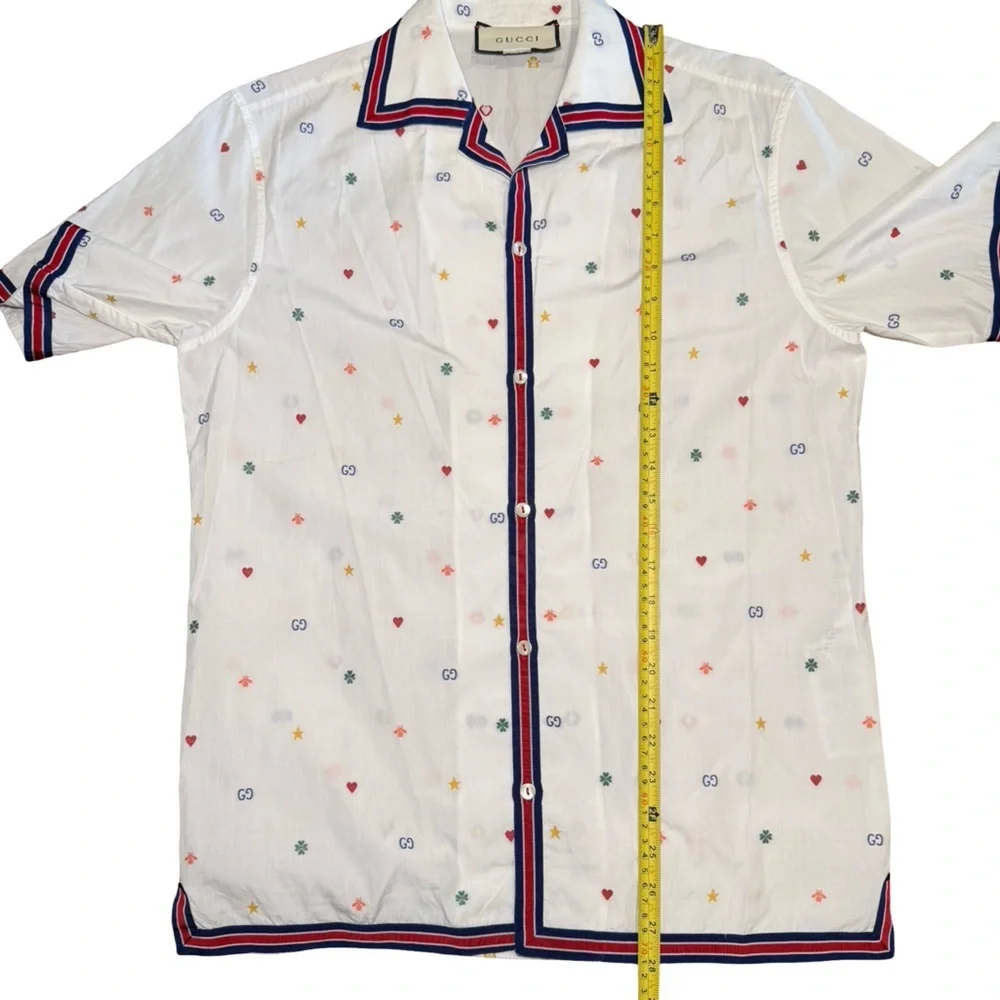 Gucci Fil Coupe Multi Symbol Bowling Shirt